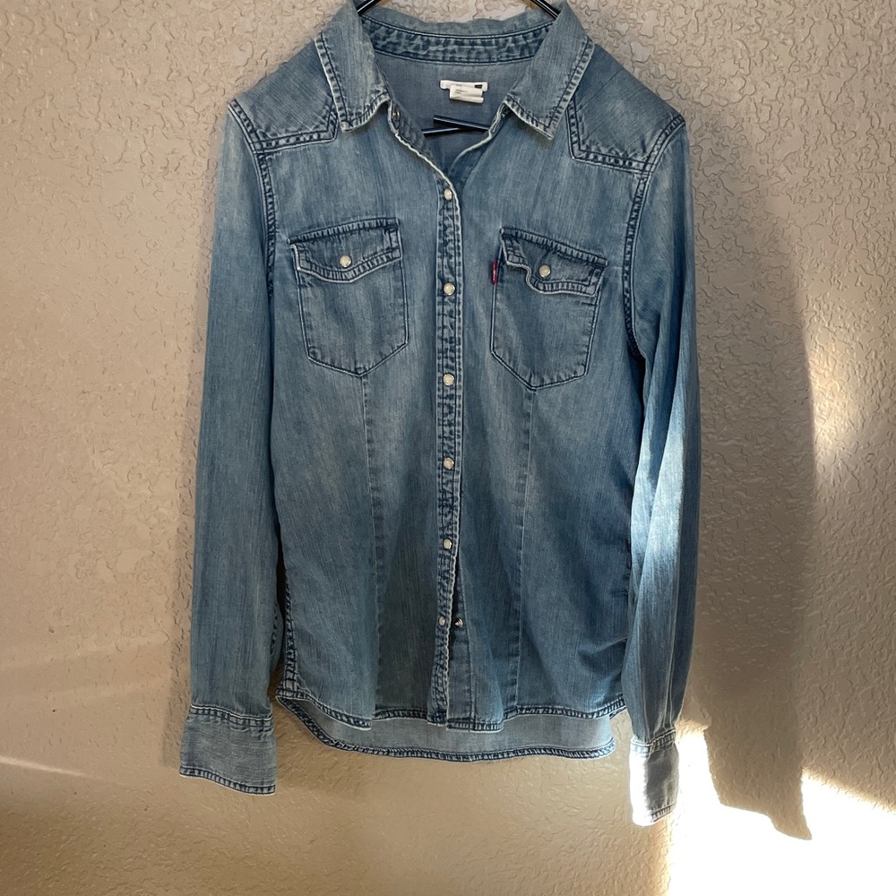 Levi's Blue Denim Button Down Shirt